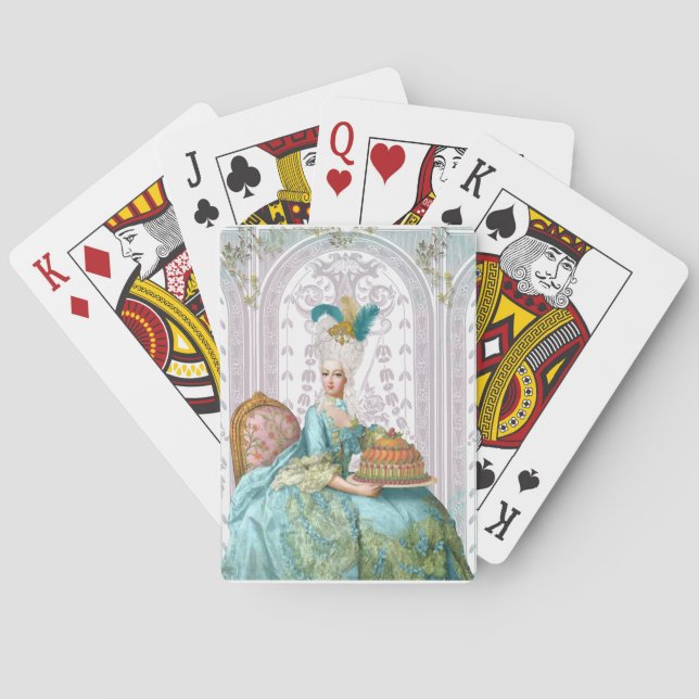 Baraja De Cartas Marie Antoinette en Aqua (Reverso)