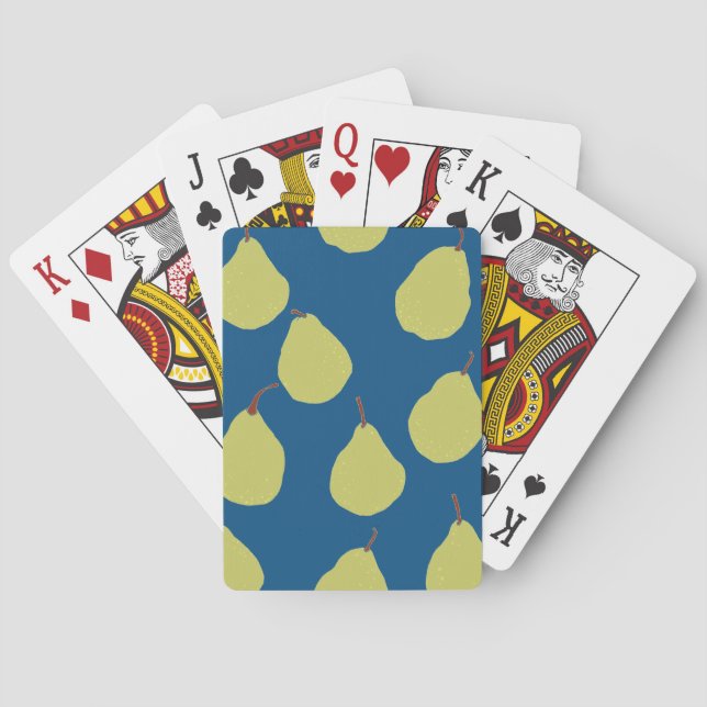 Baraja De Cartas marina de peras y verde (Reverso)