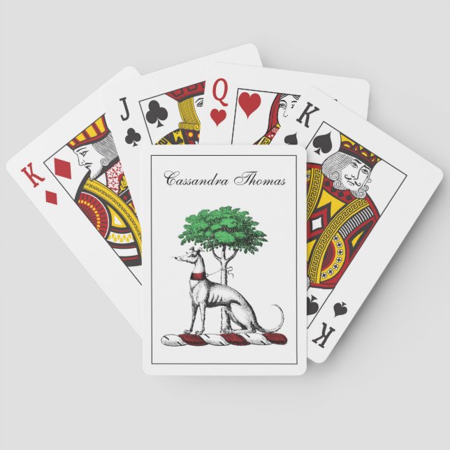 Baraja De Cartas Marioneta Greyhound Con Emblema Escudo Heráldico D (Reverso)