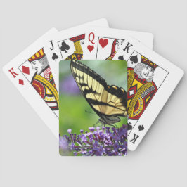 Baraja De Cartas Mariposa amarilla y negra en lavanda