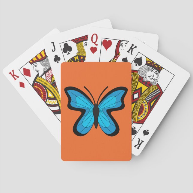 Baraja De Cartas Mariposa azul (Reverso)