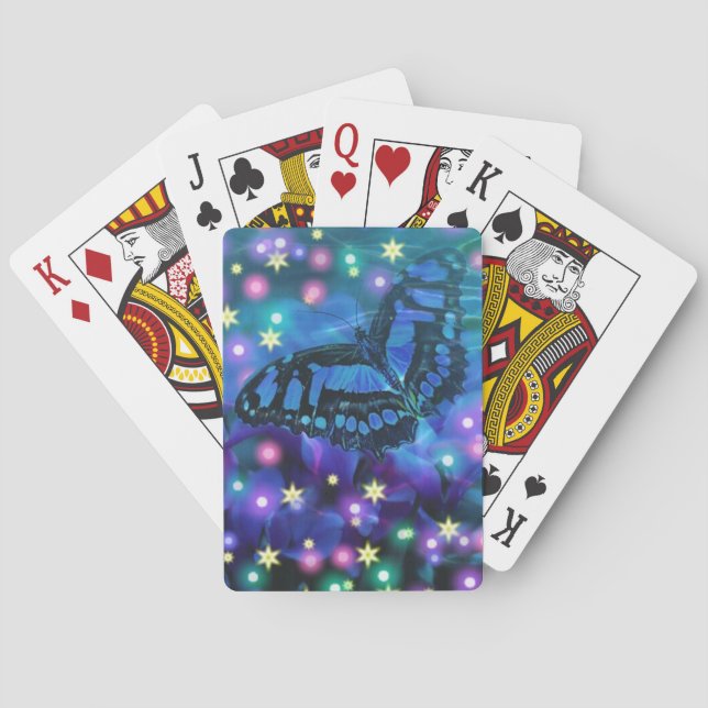 Baraja De Cartas Mariposa azul mágica (Reverso)