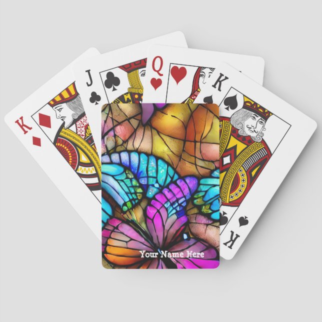 Baraja De Cartas Mariposa colorida (Reverso)