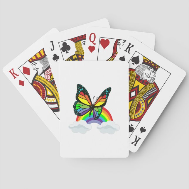 Baraja De Cartas Mariposa con arcoiris (Reverso)