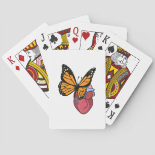 Baraja De Cartas Mariposa con corazón