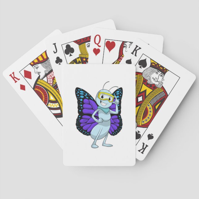 Baraja De Cartas Mariposa con gafas (Reverso)