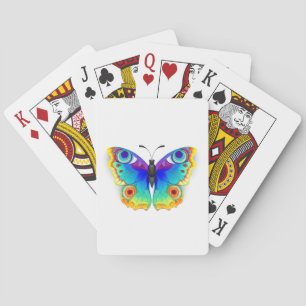 Baraja De Cartas Mariposa de ojo de pavo real arcoíris