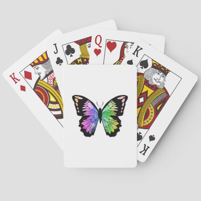Baraja De Cartas Mariposa en colores arcoiris (Reverso)