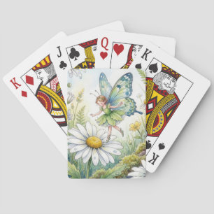 Baraja De Cartas Mariposa Hada En un Jardín de Margaritas