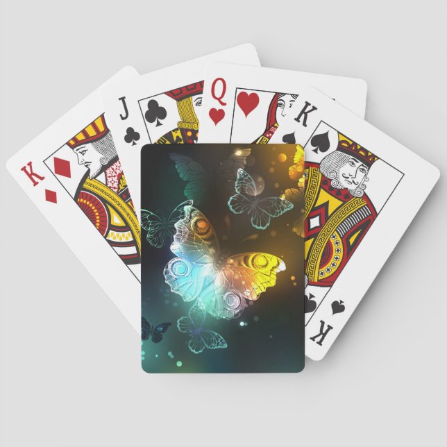 Baraja De Cartas Mariposa luminosa y mariposas nocturnas (Reverso)