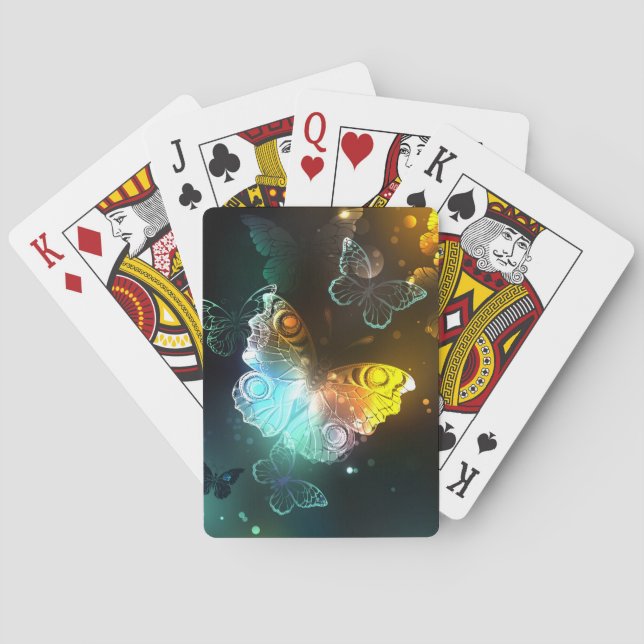 Baraja De Cartas Mariposa luminosa y mariposas nocturnas (Reverso)