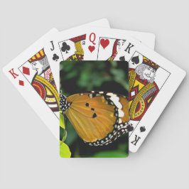 Baraja De Cartas Mariposa naranja, negra y blanca en hoja