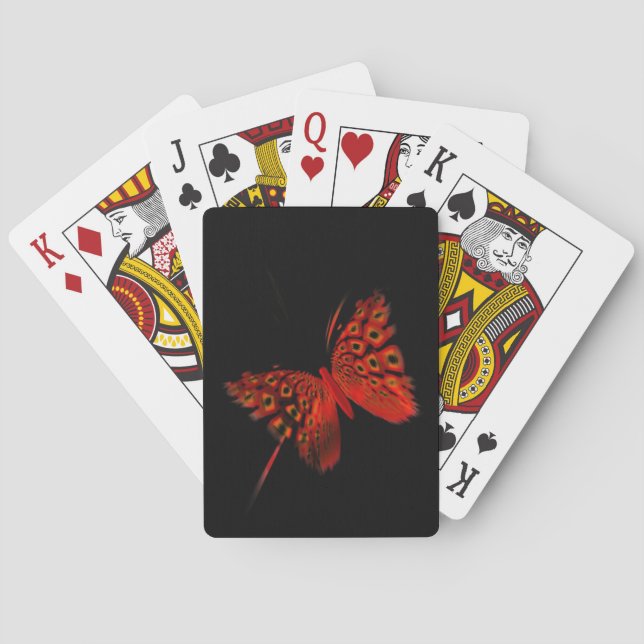 Baraja De Cartas Mariposa roja (Reverso)