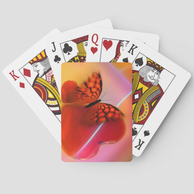 Baraja De Cartas Mariposa y corazón (Reverso)