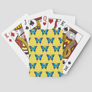 Baraja De Cartas Mariposas azules de un comerciante.