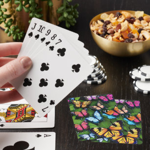Baraja De Cartas Mariposas coloridas en hojas