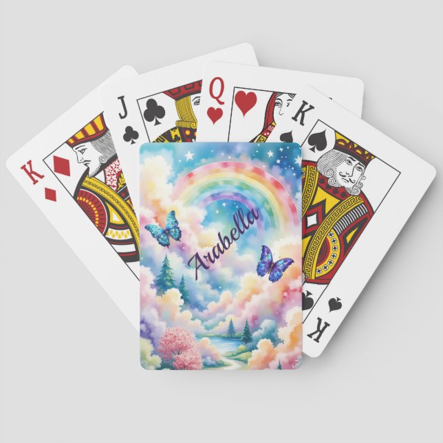 Baraja De Cartas Mariposas mágicas y colores arcoiris (Reverso)
