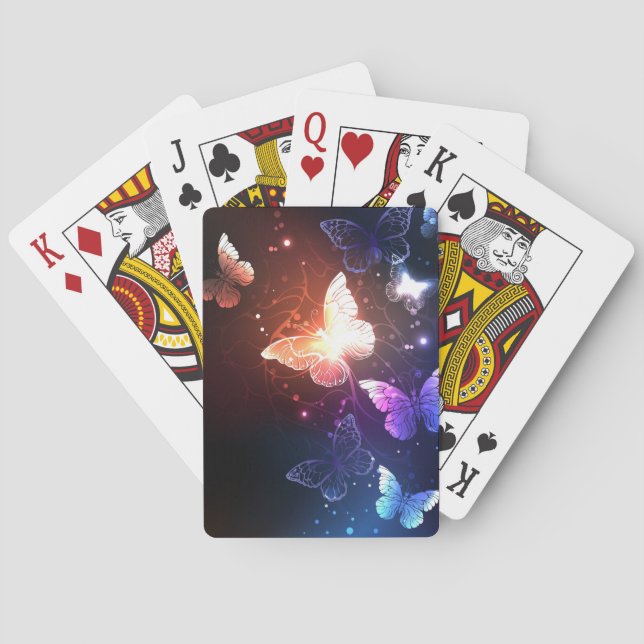 Baraja De Cartas Mariposas nocturnas brillantes (Reverso)