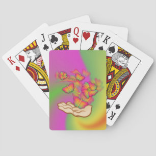 Baraja De Cartas Mariposas y flores