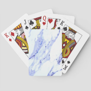 Baraja De Cartas Mármol Azul y Blanco