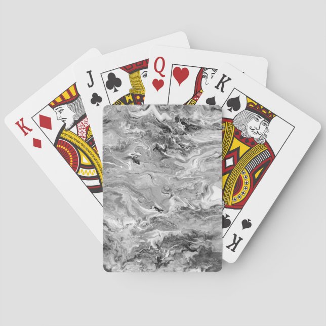 Baraja De Cartas Mármol blanco y negro (Reverso)