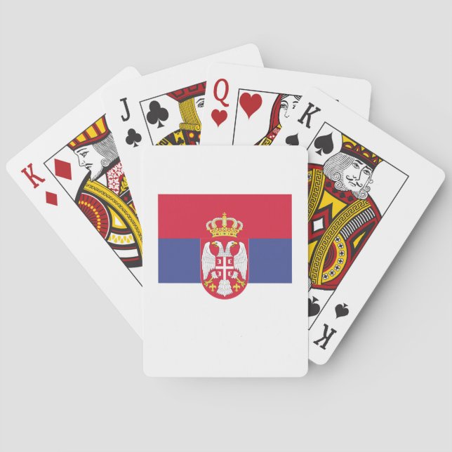 Baraja De Cartas Mármol de Bandera de Serbia (Reverso)