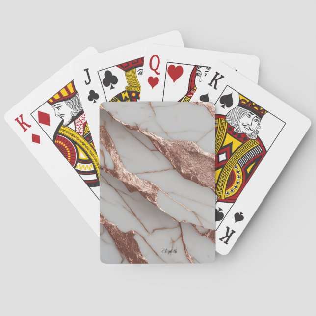 Baraja De Cartas Mármol de brillo de cobre de moda (Reverso)
