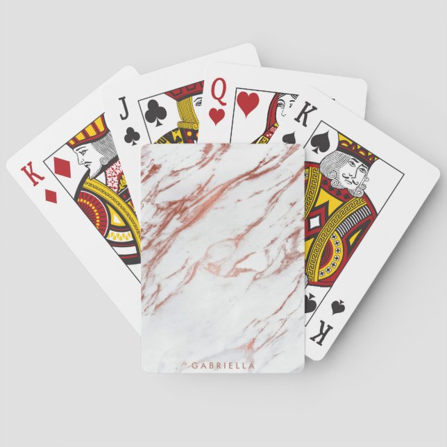 Baraja De Cartas Mármol de oro Rosa (Reverso)