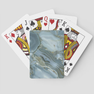 Baraja De Cartas Mármol gris azul con vena de oro