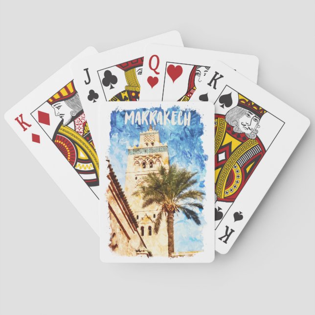 Baraja De Cartas Marrakech Marruecos Viaje de cosecha (Reverso)