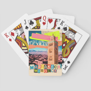 Baraja De Cartas Marrakech Marruecos Viaje Koutoubia Horizonte Vint