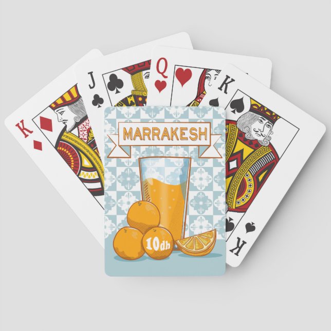Baraja De Cartas MARRAKESH Naranja Juice Retro Poster (Reverso)