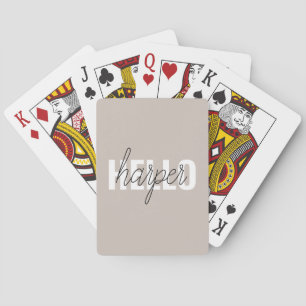 Baraja De Cartas Marrón Marrón Simple Moderno y Nombre