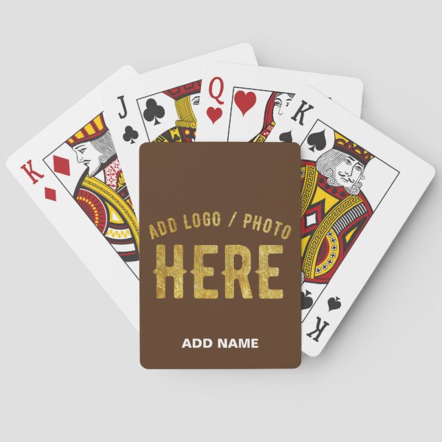 BARAJA DE CARTAS MARRÓN PERSONALIZABLE MODERNO CON ESTILO VERIFICAD (Reverso)