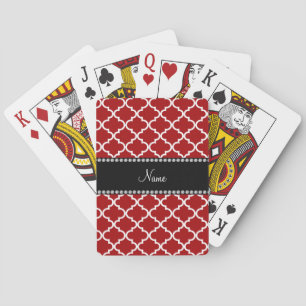 Baraja De Cartas Marroquí rojo conocido personalizado