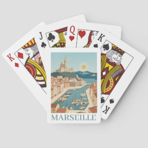 Baraja De Cartas Marseille Francia Vintage Minimalista Viajes