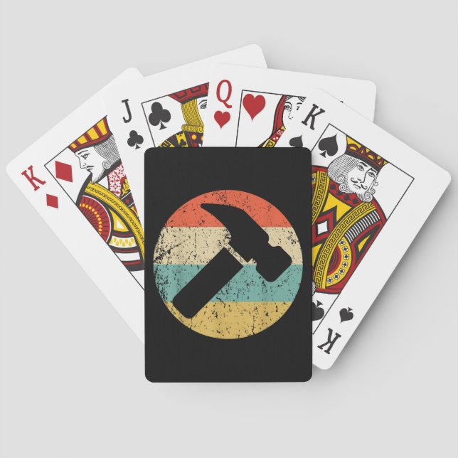 Baraja De Cartas Martillo retro vintage carpintero (Reverso)