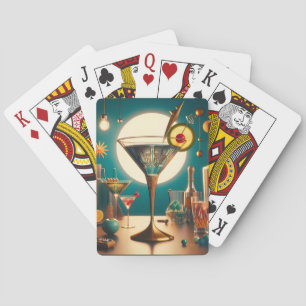 Baraja De Cartas Martini futurista de placa de circuito atómico