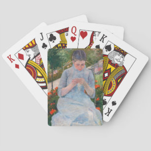 Baraja De Cartas Mary Cassatt - Niña cosiendo en un jardín