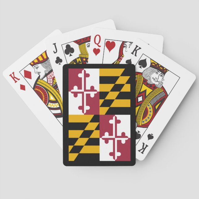 Baraja De Cartas Maryland State Flag Black Border (Reverso)