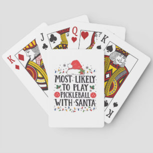 Baraja De Cartas Más Propenso a Jugar Pickleball con Santa