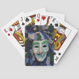 Baraja De Cartas Máscara de Carnaval Antigua y Espeluznante