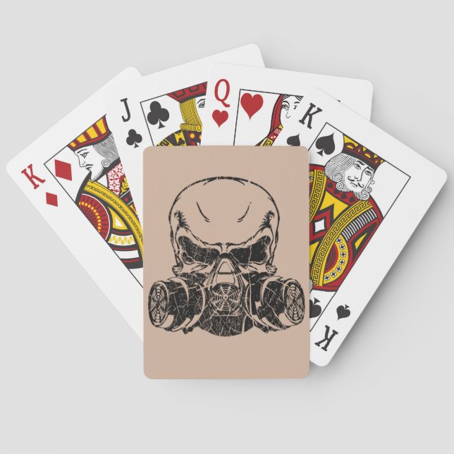 Baraja De Cartas Máscara de gas de la calavera (Reverso)