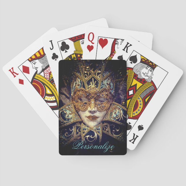 Baraja De Cartas Máscara de mascarada Gótica victoriana elegante (Reverso)