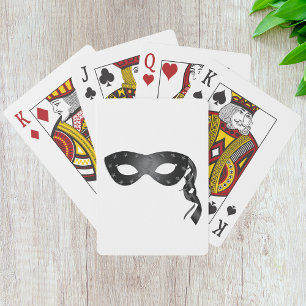 Baraja De Cartas Máscara de Mascarada Negra Elegante con Encaje Flo