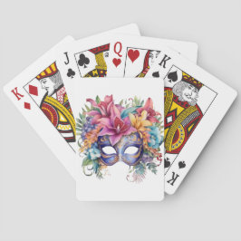 BARAJA DE CARTAS MÁSCARA DELICADA FLORAL DE MARDI GRAS