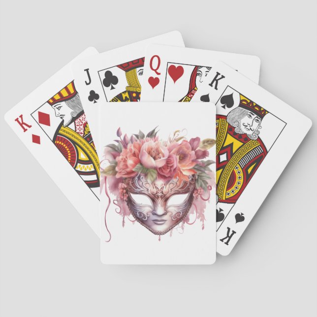 BARAJA DE CARTAS MÁSCARA DELICADA FLORAL DE MARDI GRAS (Reverso)