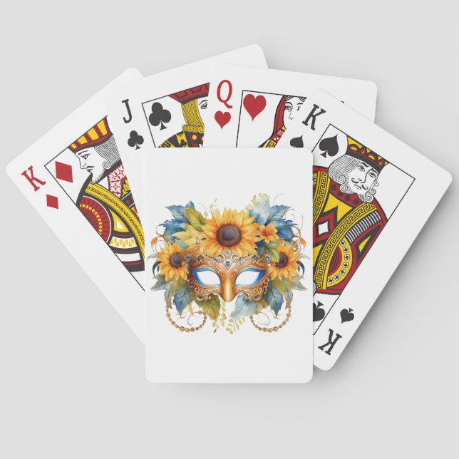 BARAJA DE CARTAS MÁSCARA DELICADA FLORAL DE MARDI GRAS (Reverso)