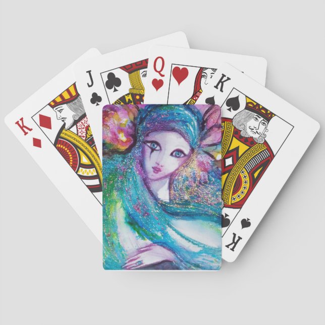 Baraja De Cartas MÁSCARA EN BLUE / Ball Masquearde veneciano (Reverso)