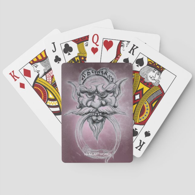 Baraja De Cartas MÁSCARA GRUESA DE LA FANTASÍA DE TAROT/ANTIQUE Púr (Reverso)